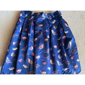 Afibi Retro Style Navy Blue Bird Skirt 1X